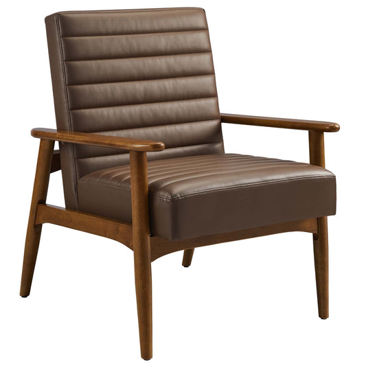Modway - Jensen Vegan Leather Accent Chair by Modway  Living Room Sofas and Armchairs Brown - EEI-6779-WAL-BRN