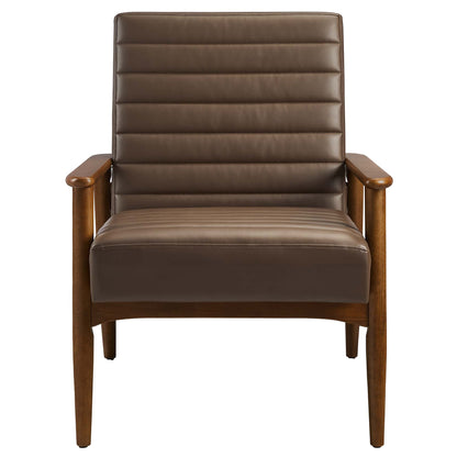 Modway - Jensen Vegan Leather Accent Chair by Modway  Living Room Sofas and Armchairs Brown - EEI-6779-WAL-BRN