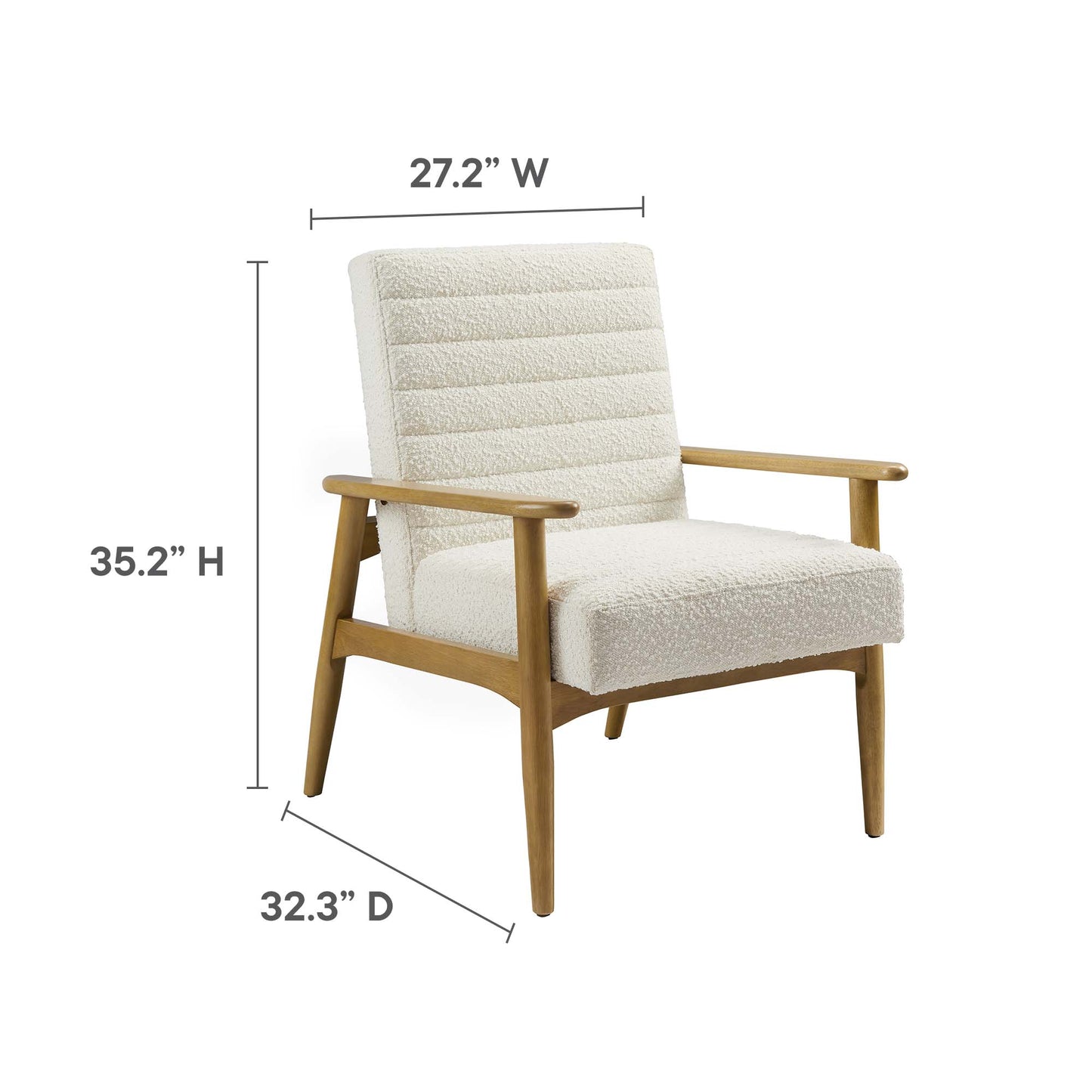 Modway - Jensen Boucle Fabric Accent Chair by Modway  Living Room Sofas and Armchairs White - EEI-6780-FRO-IVO
