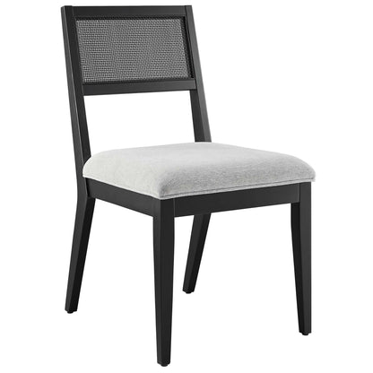 Modway - Nimba Faux Rattan Fabric Dining Chairs Set of 2 by Modway  Bar and Dining Dining Chairs Gray - EEI-6781-BLK-HLG