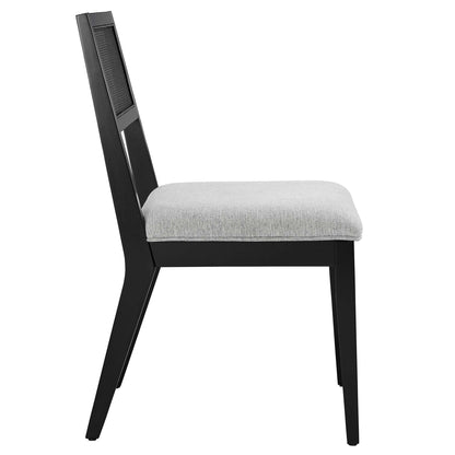 Modway - Nimba Faux Rattan Fabric Dining Chairs Set of 2 by Modway  Bar and Dining Dining Chairs Gray - EEI-6781-BLK-HLG