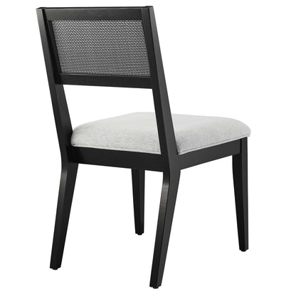 Modway - Nimba Faux Rattan Fabric Dining Chairs Set of 2 by Modway  Bar and Dining Dining Chairs Gray - EEI-6781-BLK-HLG