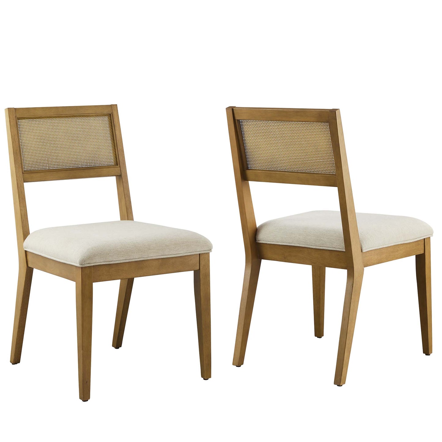 Modway - Nimba Faux Rattan Fabric Dining Chairs Set of 2 by Modway  Bar and Dining Dining Chairs White - EEI-6781-FRO-HEI
