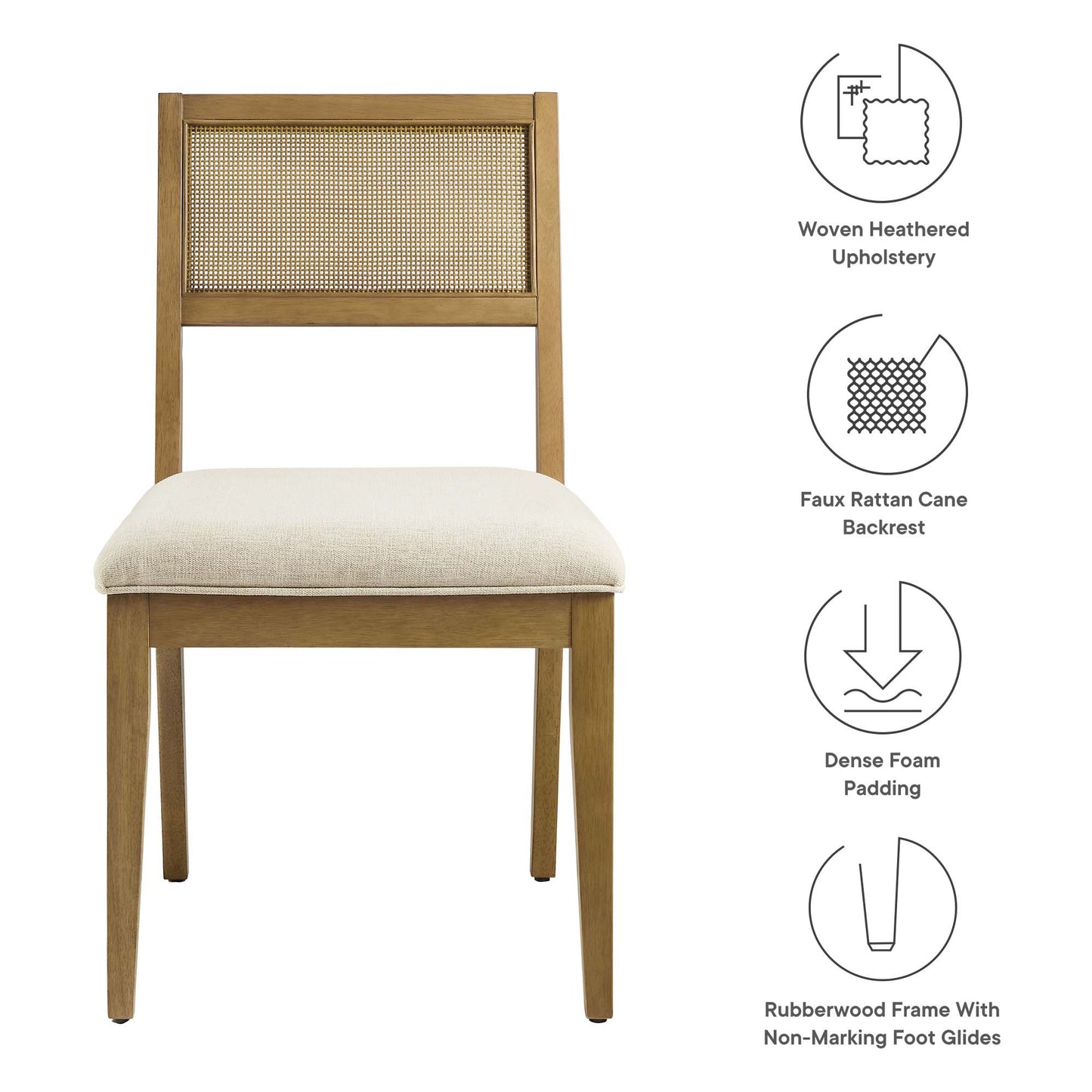 Modway - Nimba Faux Rattan Fabric Dining Chairs Set of 2 by Modway  Bar and Dining Dining Chairs White - EEI-6781-FRO-HEI