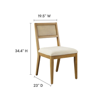 Modway - Nimba Faux Rattan Fabric Dining Chairs Set of 2 by Modway  Bar and Dining Dining Chairs White - EEI-6781-FRO-HEI