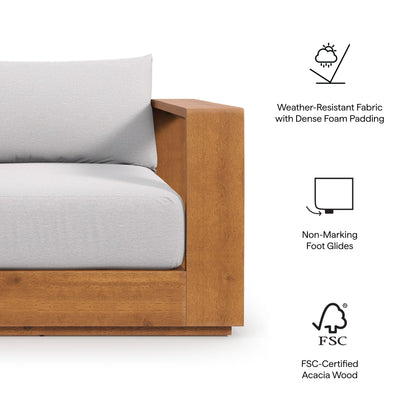 Modway - Tahoe Outdoor Patio Acacia Wood Chair by Modway  Outdoor Furniture Sofa Sectionals Gray - EEI-6782-NAT-LGR