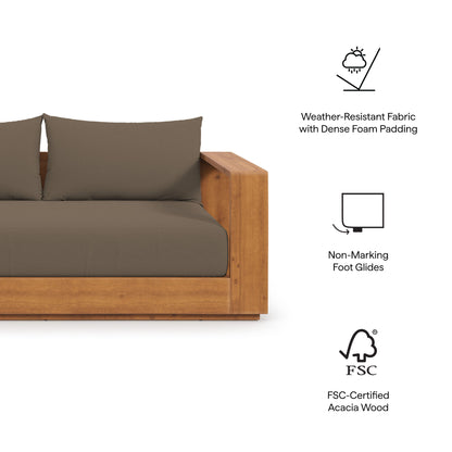 Modway - Tahoe Acacia Wood Outdoor Patio Acacia Wood Loveseat by Modway  Outdoor Furniture Sofa Sectionals Brown - EEI-6783-NAT-COA