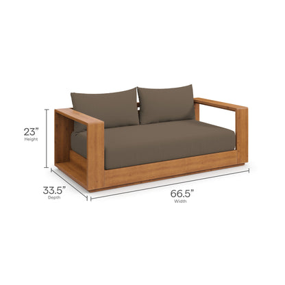 Modway - Tahoe Acacia Wood Outdoor Patio Acacia Wood Loveseat by Modway  Outdoor Furniture Sofa Sectionals Brown - EEI-6783-NAT-COA