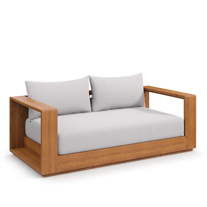 Modway - Tahoe Acacia Wood Outdoor Patio Acacia Wood Loveseat by Modway  Outdoor Furniture Sofa Sectionals Gray - EEI-6783-NAT-LGR