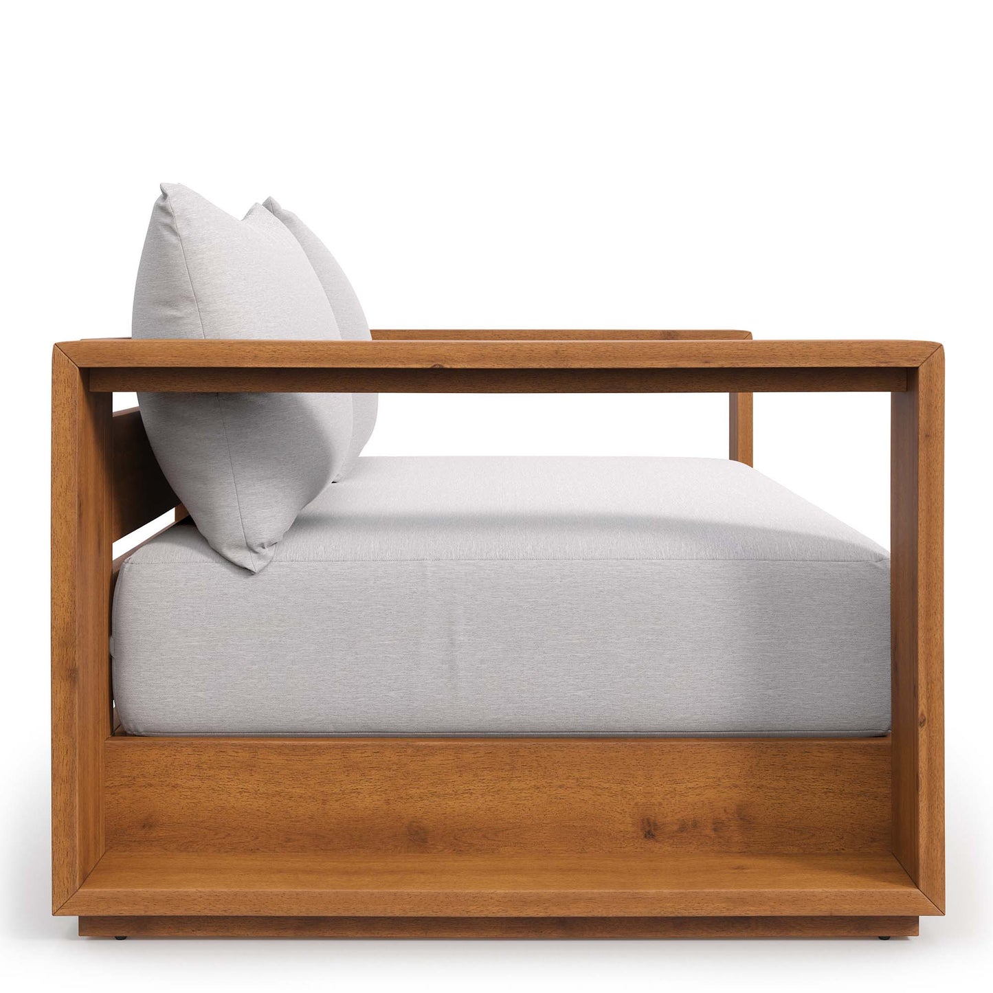 Modway - Tahoe Acacia Wood Outdoor Patio Acacia Wood Loveseat by Modway  Outdoor Furniture Sofa Sectionals Gray - EEI-6783-NAT-LGR