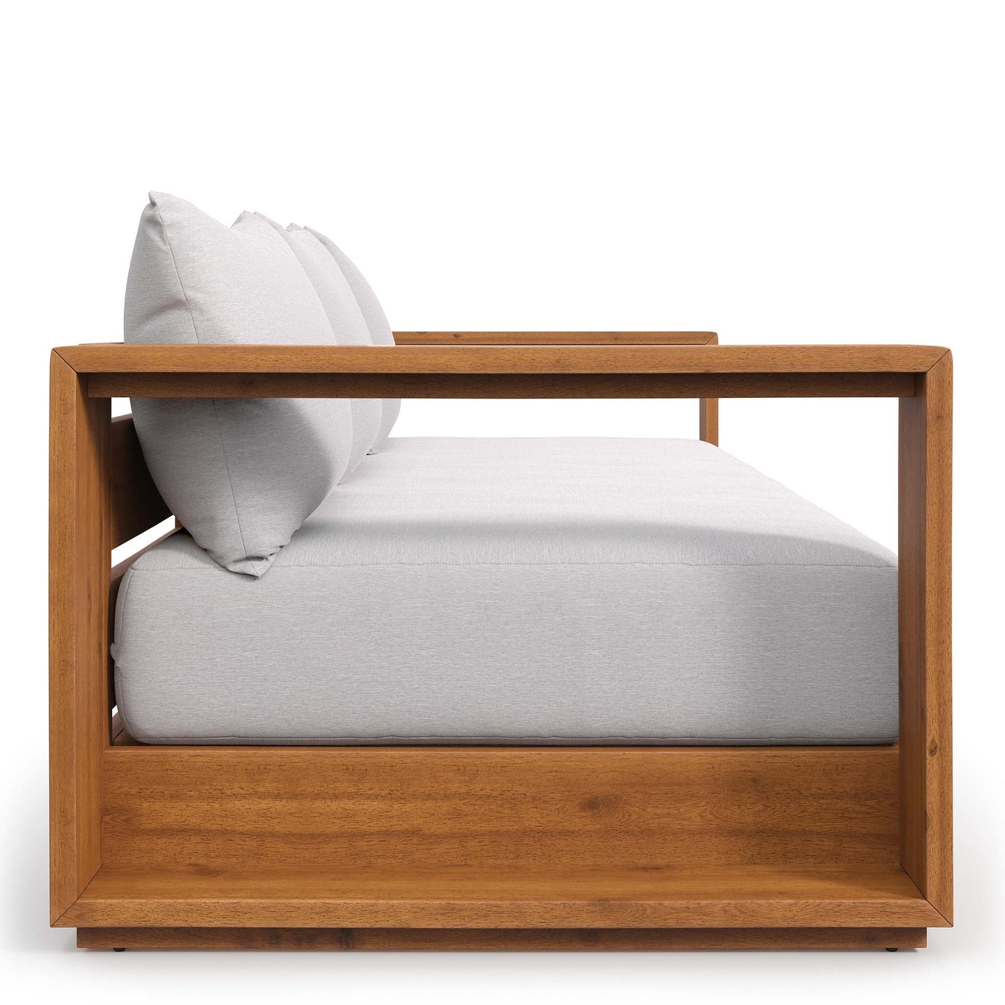 Modway - Tahoe Outdoor Patio Acacia Wood Sofa by Modway  Outdoor Furniture Sofa Sectionals Gray - EEI-6784-NAT-LGR