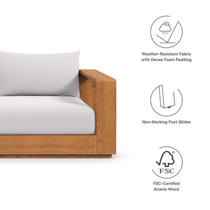 Modway - Tahoe Outdoor Patio Acacia Wood Sofa by Modway  Outdoor Furniture Sofa Sectionals Gray - EEI-6784-NAT-LGR