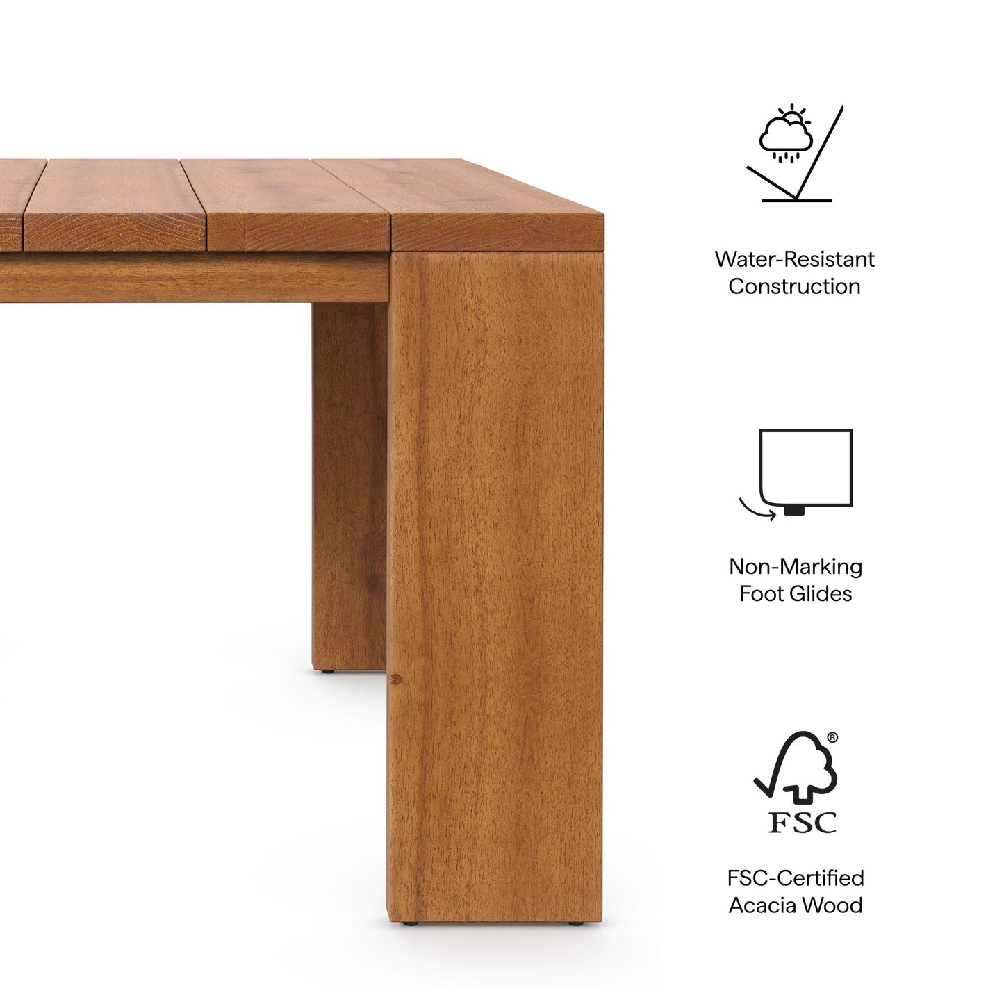 Modway - Tahoe Outdoor Patio Acacia Wood Side Table by Modway  Outdoor Furniture Bar and Dining Brown - EEI-6787-NAT