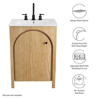 Modway - Appia 24" Bathroom Vanity by Modway  Bathroom Vanities Brown - EEI-6788-OAK-WHI