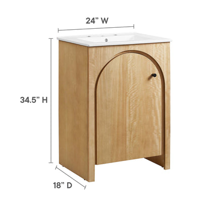 Modway - Appia 24" Bathroom Vanity by Modway  Bathroom Vanities Brown - EEI-6788-OAK-WHI