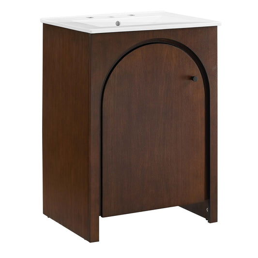 Modway - Appia 24" Bathroom Vanity by Modway  Bathroom Vanities Brown - EEI-6788-WAL-WHI