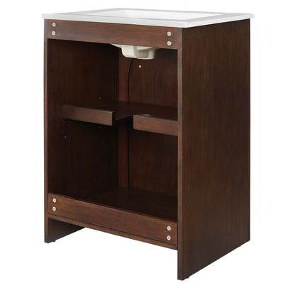 Modway - Appia 24" Bathroom Vanity by Modway  Bathroom Vanities Brown - EEI-6788-WAL-WHI