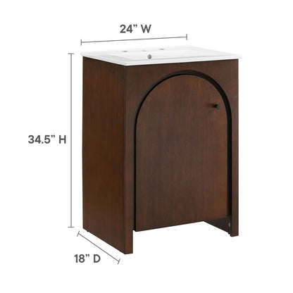 Modway - Appia 24" Bathroom Vanity by Modway  Bathroom Vanities Brown - EEI-6788-WAL-WHI