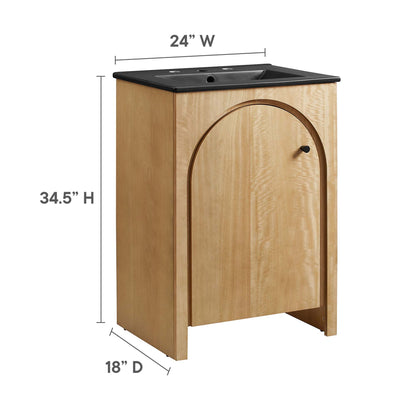 Modway - Appia 24" Bathroom Vanity by Modway  Bathroom Vanities Brown - EEI-6789-OAK-BLK
