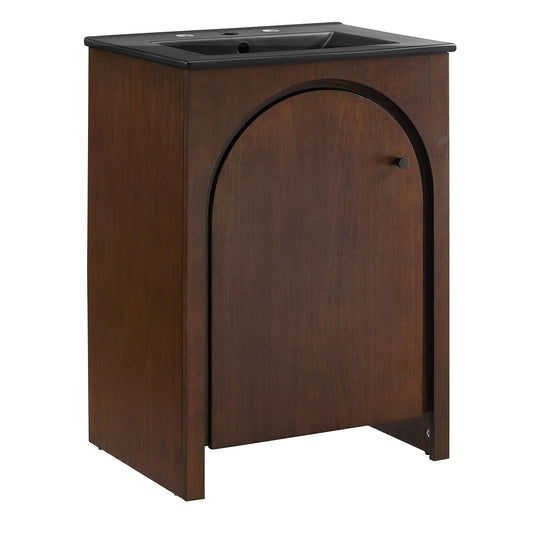 Modway - Appia 24" Bathroom Vanity by Modway  Bathroom Vanities Brown - EEI-6789-WAL-BLK