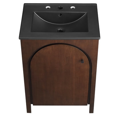 Modway - Appia 24" Bathroom Vanity by Modway  Bathroom Vanities Brown - EEI-6789-WAL-BLK
