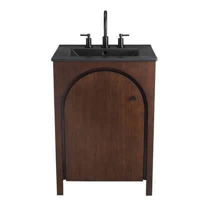 Modway - Appia 24" Bathroom Vanity by Modway  Bathroom Vanities Brown - EEI-6789-WAL-BLK