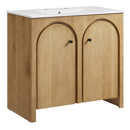 Modway - Appia 36" Bathroom Vanity by Modway  Bathroom Vanities Brown - EEI-6790-OAK-WHI