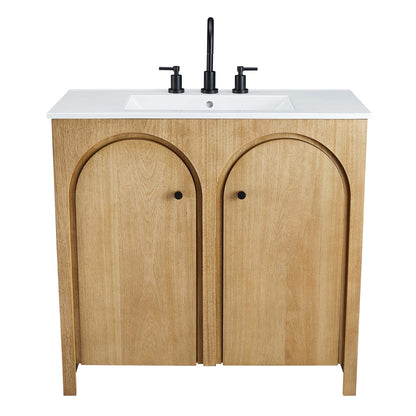 Modway - Appia 36" Bathroom Vanity by Modway  Bathroom Vanities Brown - EEI-6790-OAK-WHI