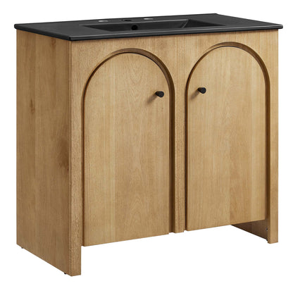 Modway - Appia 36" Bathroom Vanity by Modway  Bathroom Vanities Brown - EEI-6791-OAK-BLK