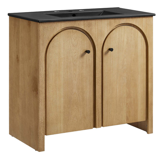 Modway - Appia 36" Bathroom Vanity by Modway  Bathroom Vanities Brown - EEI-6791-OAK-BLK