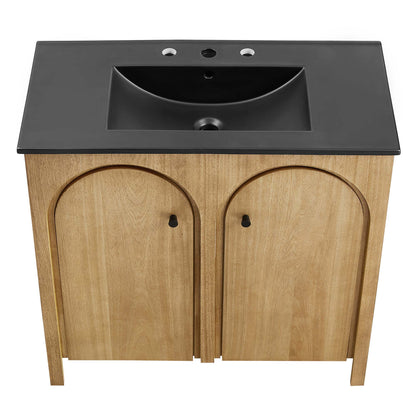 Modway - Appia 36" Bathroom Vanity by Modway  Bathroom Vanities Brown - EEI-6791-OAK-BLK