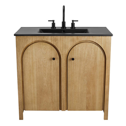 Modway - Appia 36" Bathroom Vanity by Modway  Bathroom Vanities Brown - EEI-6791-OAK-BLK