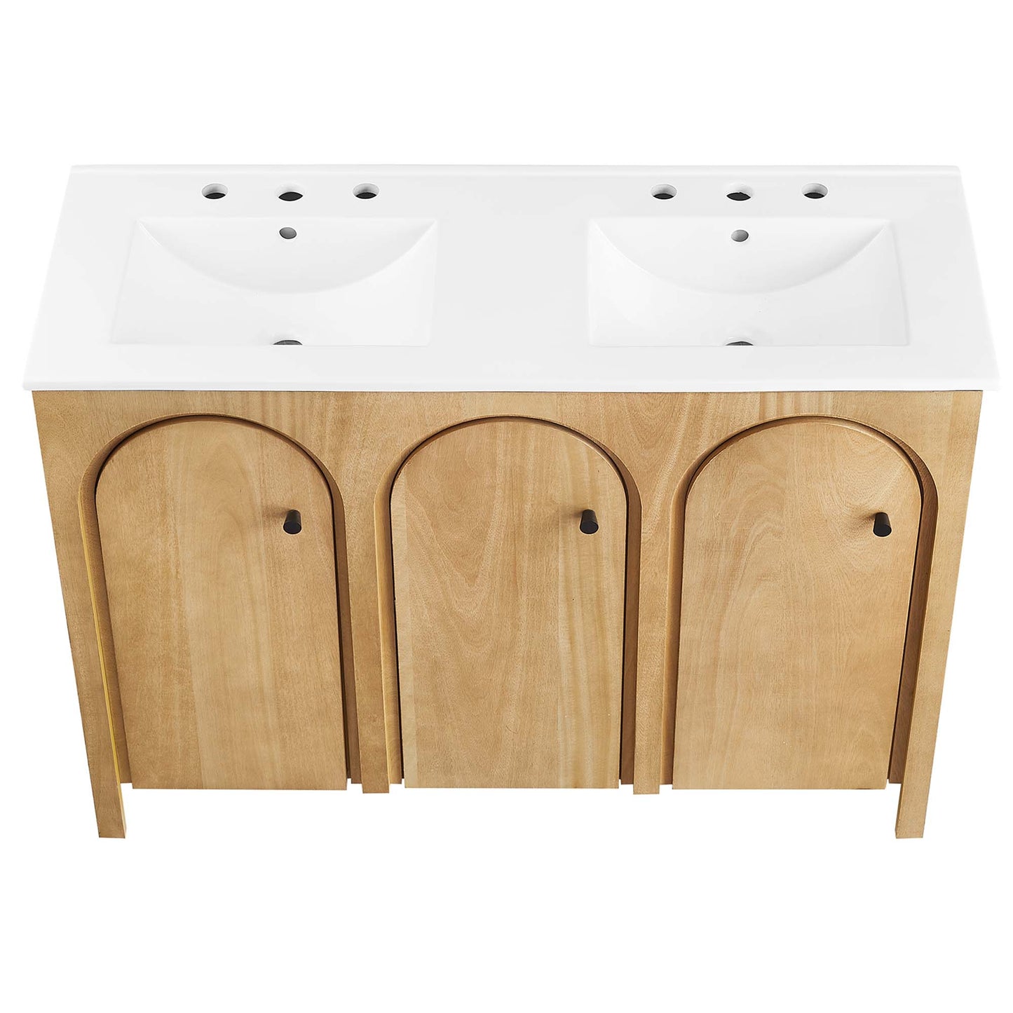 Modway - Appia 48" Double Sink Bathroom Vanity by Modway  Bathroom Vanities Brown - EEI-6792-OAK-WHI