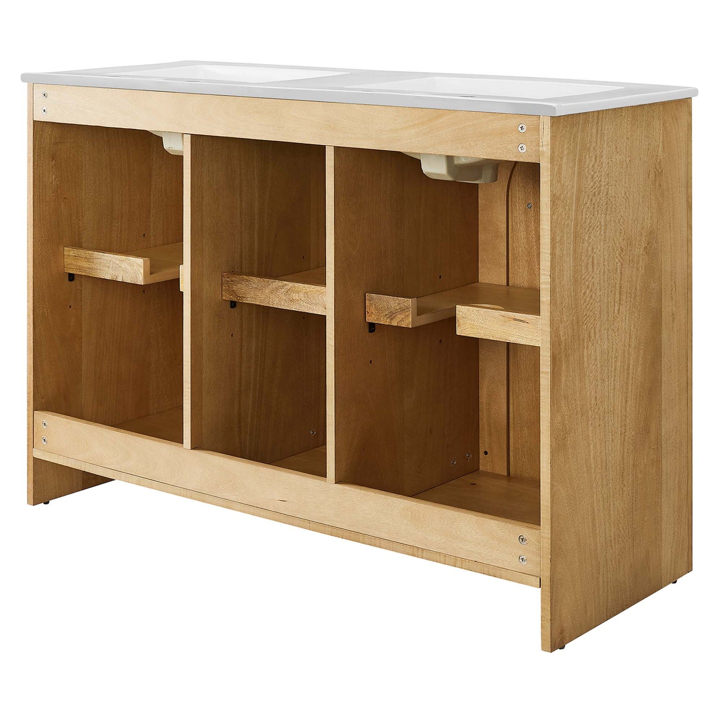 Modway - Appia 48" Double Sink Bathroom Vanity by Modway  Bathroom Vanities Brown - EEI-6792-OAK-WHI