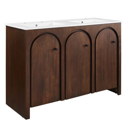 Modway - Appia 48" Double Sink Bathroom Vanity by Modway  Bathroom Vanities Brown - EEI-6792-WAL-WHI