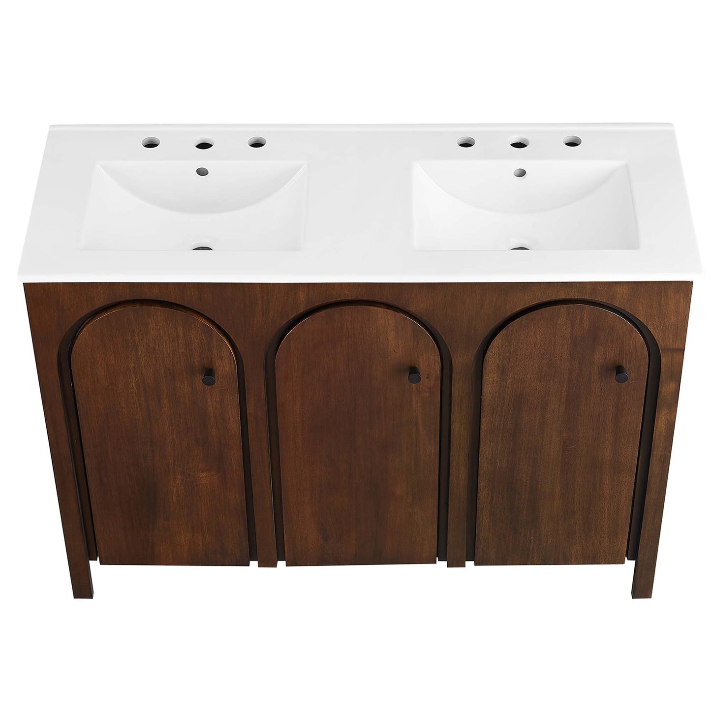 Modway - Appia 48" Double Sink Bathroom Vanity by Modway  Bathroom Vanities Brown - EEI-6792-WAL-WHI