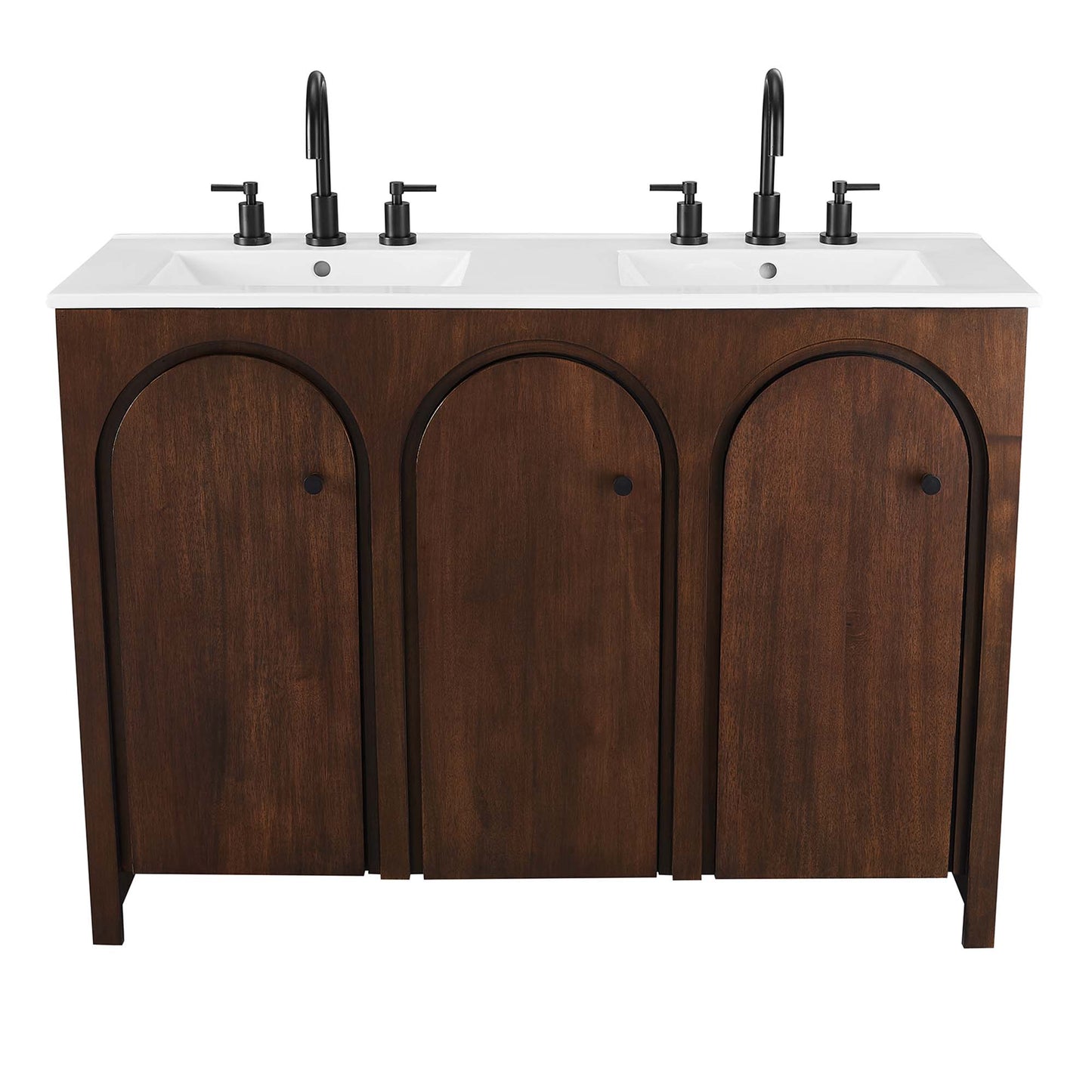 Modway - Appia 48" Double Sink Bathroom Vanity by Modway  Bathroom Vanities Brown - EEI-6792-WAL-WHI