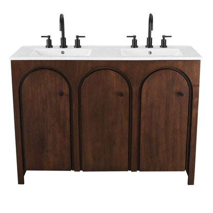 Modway - Appia 48" Double Sink Bathroom Vanity by Modway  Bathroom Vanities Brown - EEI-6792-WAL-WHI