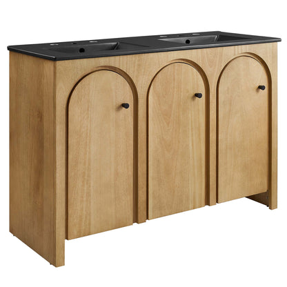 Modway - Appia 48" Double Sink Bathroom Vanity by Modway  Bathroom Vanities Brown - EEI-6793-OAK-BLK