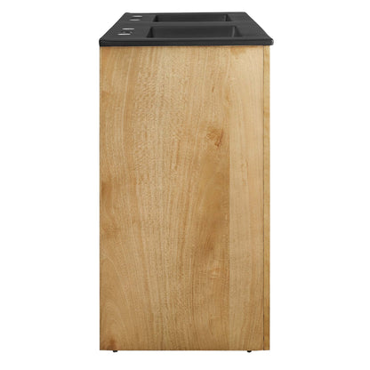 Modway - Appia 48" Double Sink Bathroom Vanity by Modway  Bathroom Vanities Brown - EEI-6793-OAK-BLK