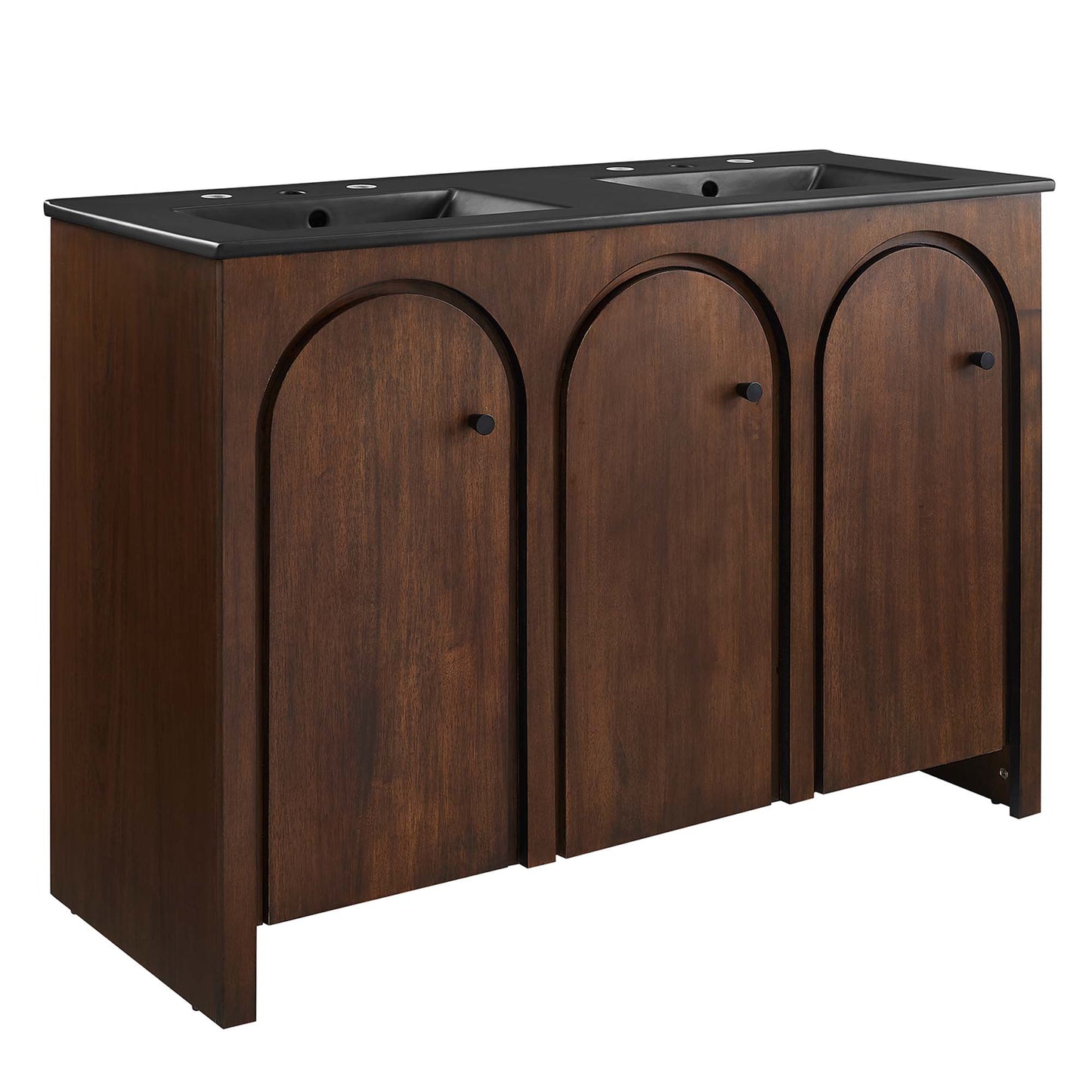 Modway - Appia 48" Double Sink Bathroom Vanity by Modway  Bathroom Vanities Brown - EEI-6793-WAL-BLK