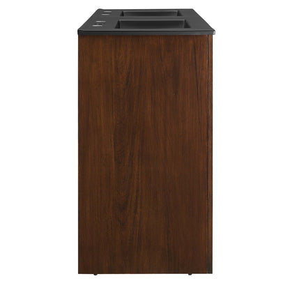 Modway - Appia 48" Double Sink Bathroom Vanity by Modway  Bathroom Vanities Brown - EEI-6793-WAL-BLK