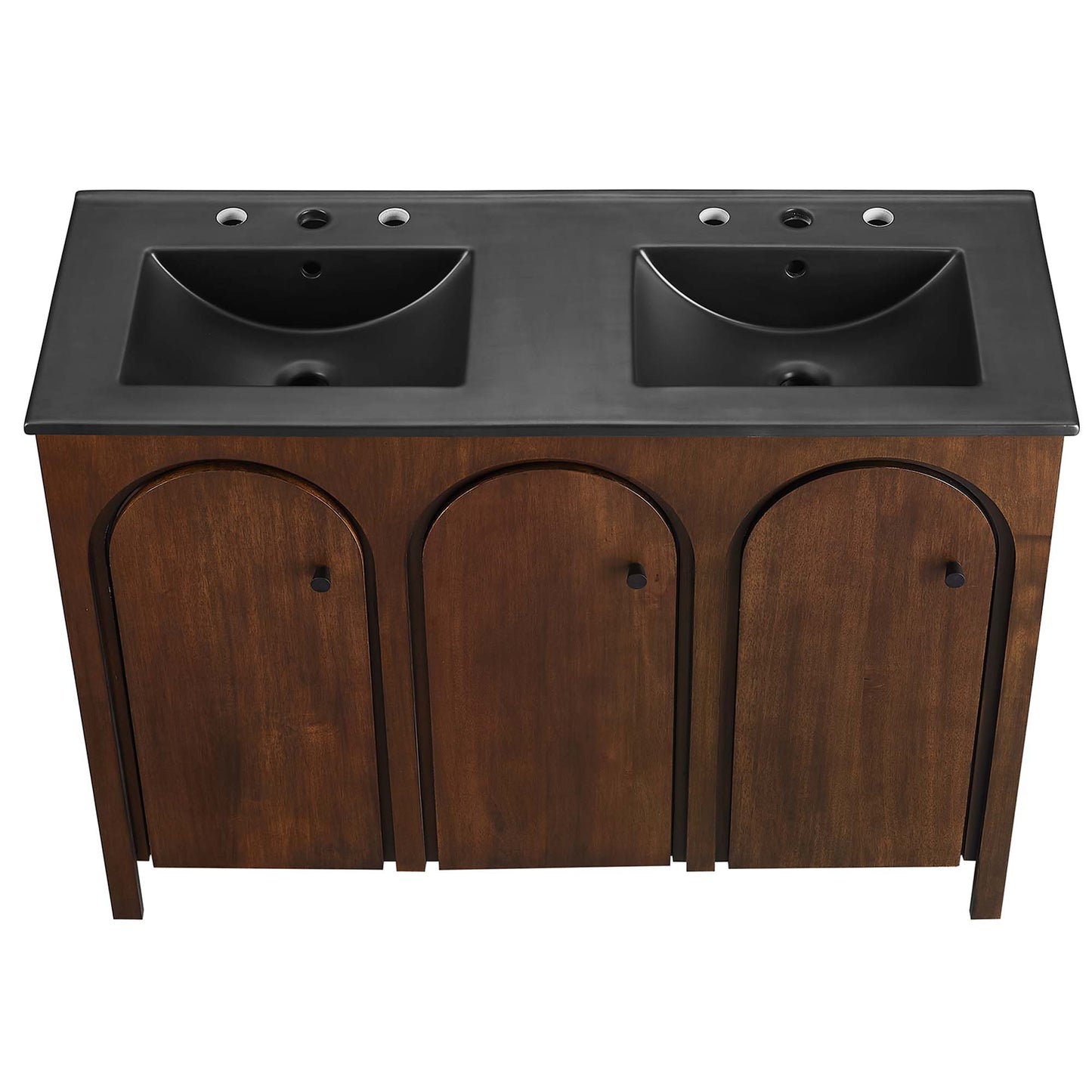 Modway - Appia 48" Double Sink Bathroom Vanity by Modway  Bathroom Vanities Brown - EEI-6793-WAL-BLK