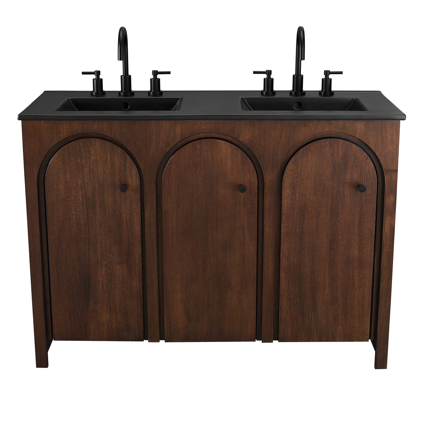 Modway - Appia 48" Double Sink Bathroom Vanity by Modway  Bathroom Vanities Brown - EEI-6793-WAL-BLK
