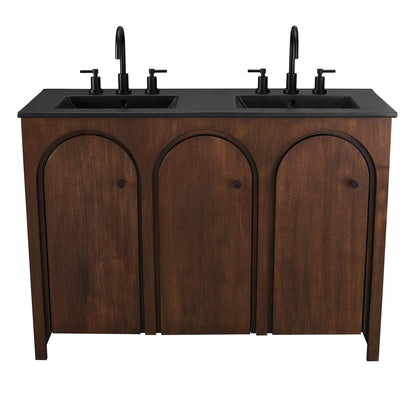 Modway - Appia 48" Double Sink Bathroom Vanity by Modway  Bathroom Vanities Brown - EEI-6793-WAL-BLK