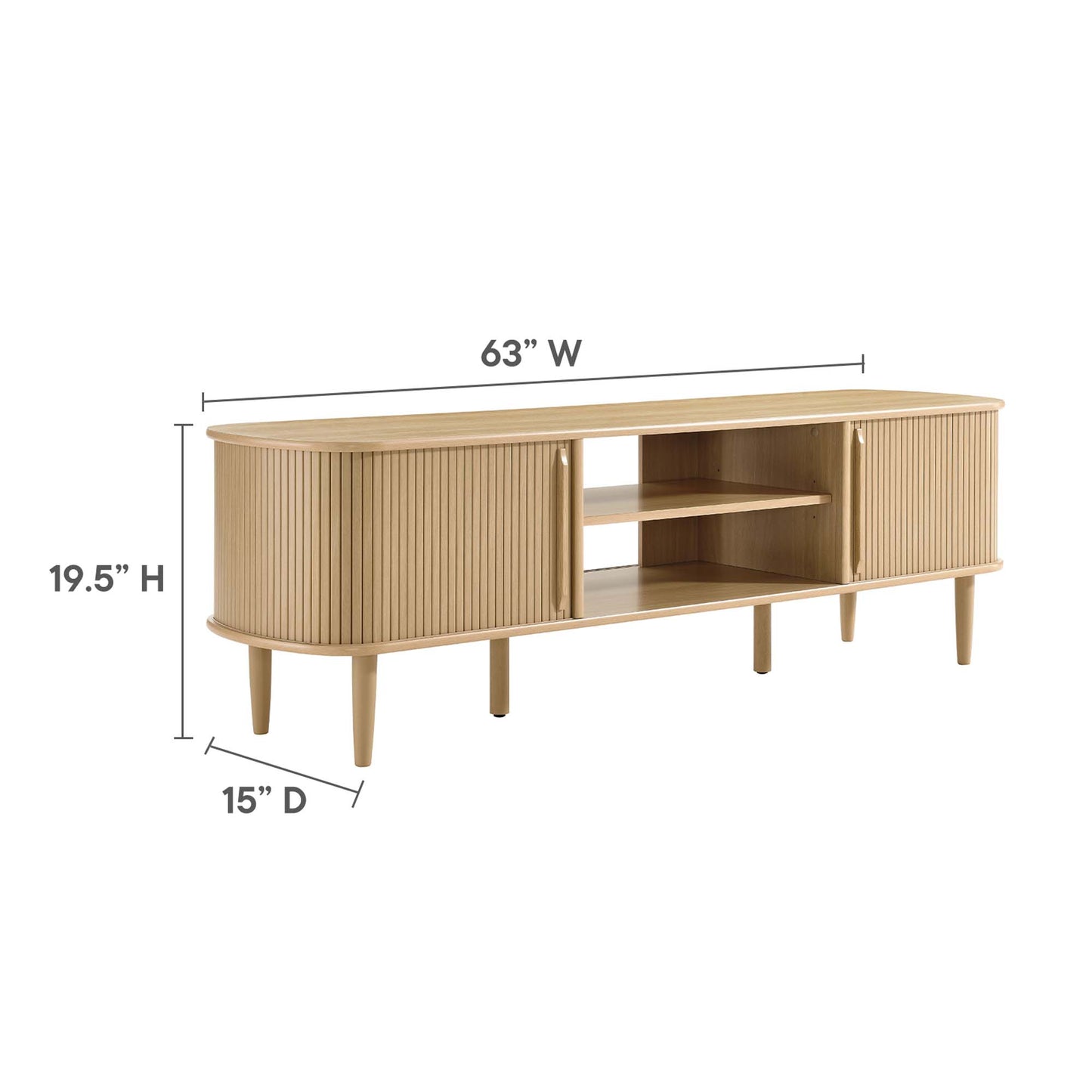 Modway - Contour 63" Wood TV Stand by Modway  Living Room Decor Brown - EEI-6795-OAK