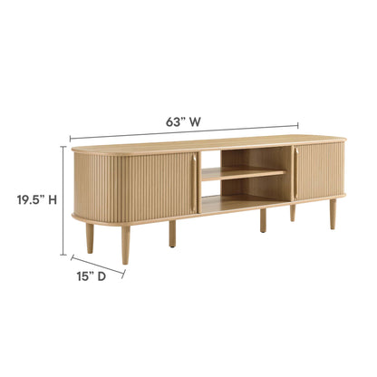 Modway - Contour 63" Wood TV Stand by Modway  Living Room Decor Brown - EEI-6795-OAK