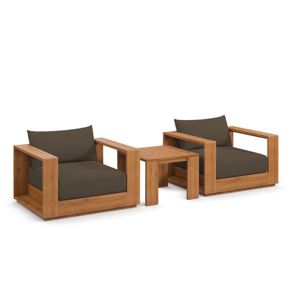 Modway - Tahoe 3-Piece Outdoor Patio Acacia Wood Furniture Set by Modway  Outdoor Furniture Sofa Sectionals Brown - EEI-6798-NAT-COA