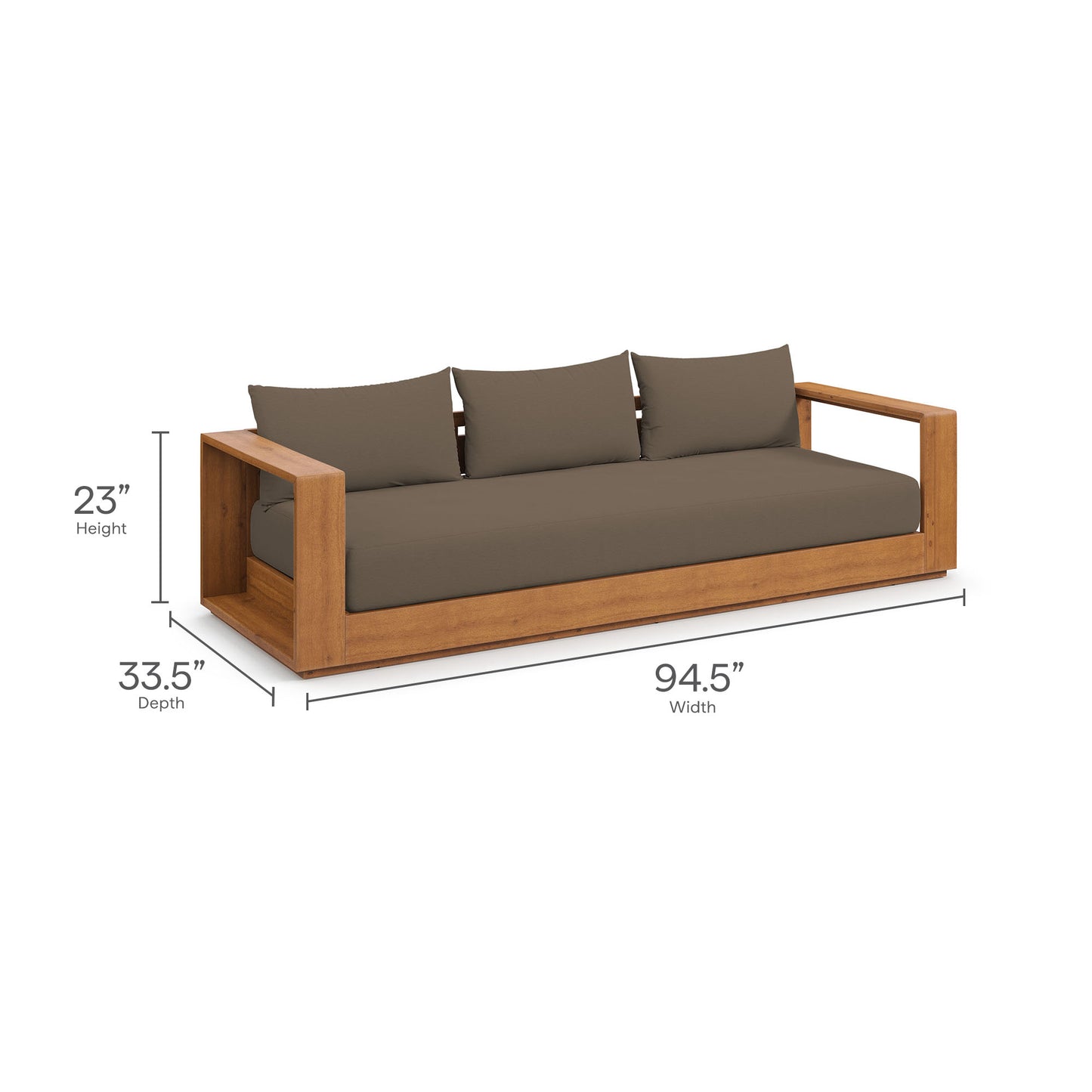 Modway - Tahoe 5-Piece Outdoor Patio Acacia Wood Furniture Set by Modway  Outdoor Furniture Sofa Sectionals Brown - EEI-6801-NAT-COA