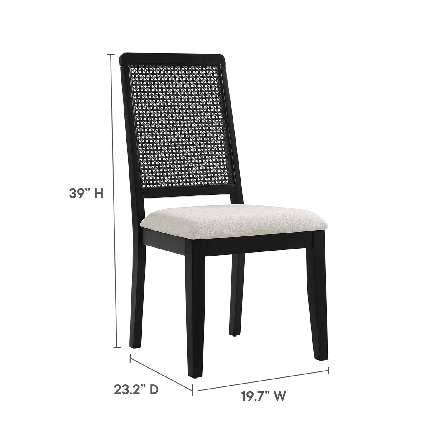 Modway - Arlo Faux Rattan and Wood Dining Side Chairs Set of 2 by Modway  Bar and Dining Dining Chairs Black - EEI-6803-BLK-BLK-HEI